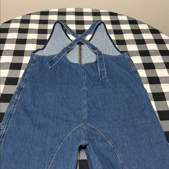 WE THE FREE People High Roller Jumpsuit Slouchy Denim Overall Oversized Women L - Picture 6 of 13